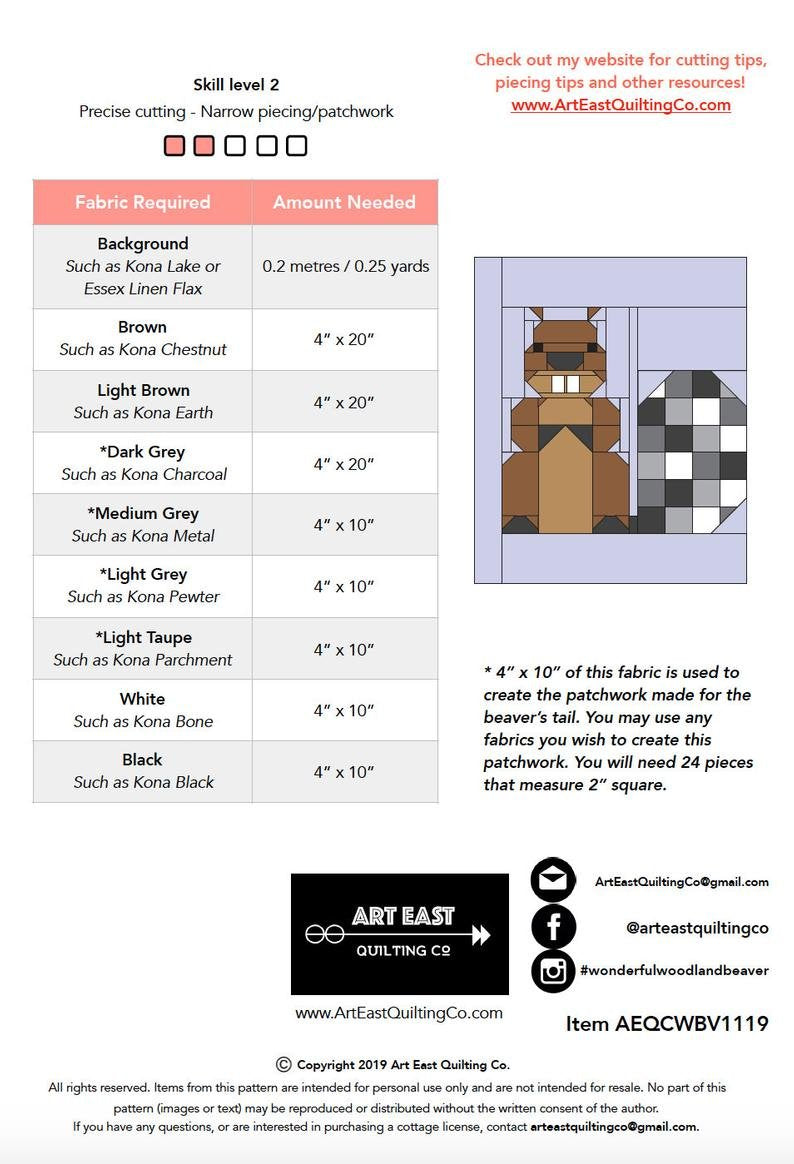 Wonderful Woodland Quilt Beaver Block