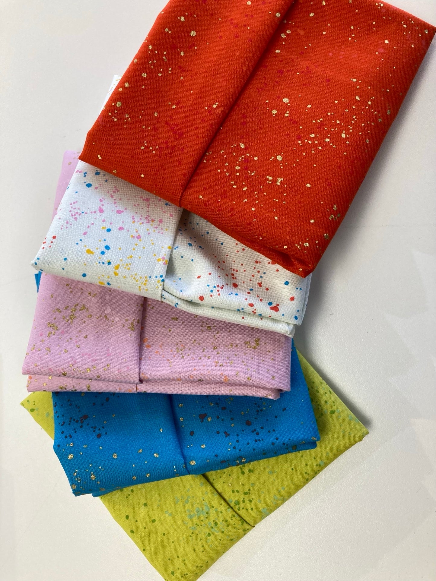 Speckled Fat Quarter Bundle Blue/ Lime