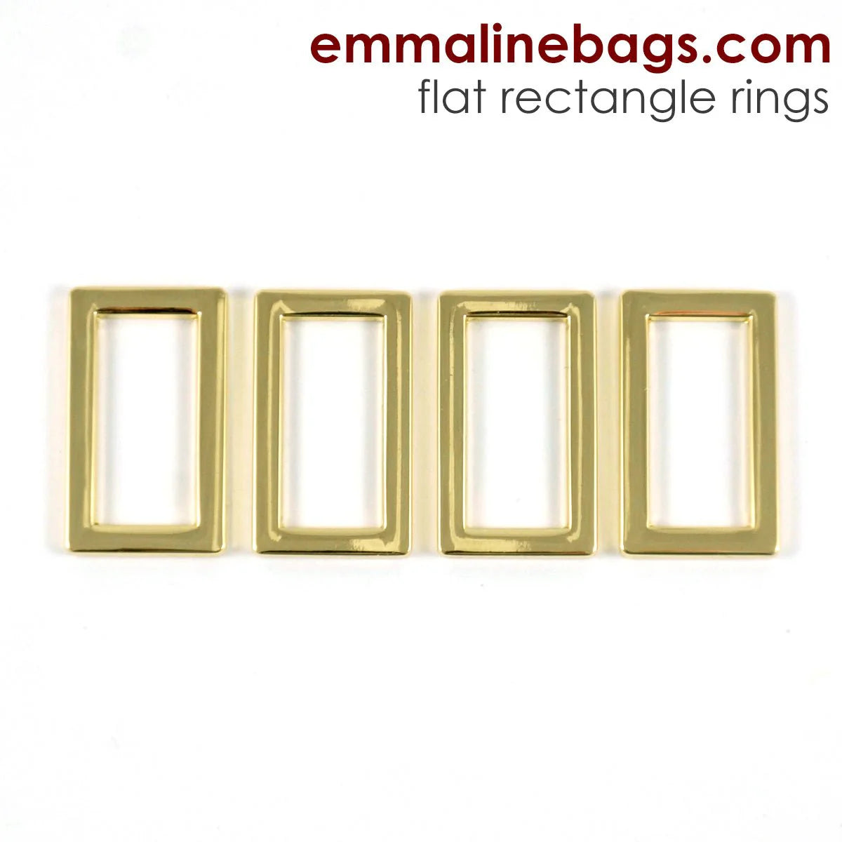 Emmaline Flat Rectangular Rings (4Pack) 1" Gold