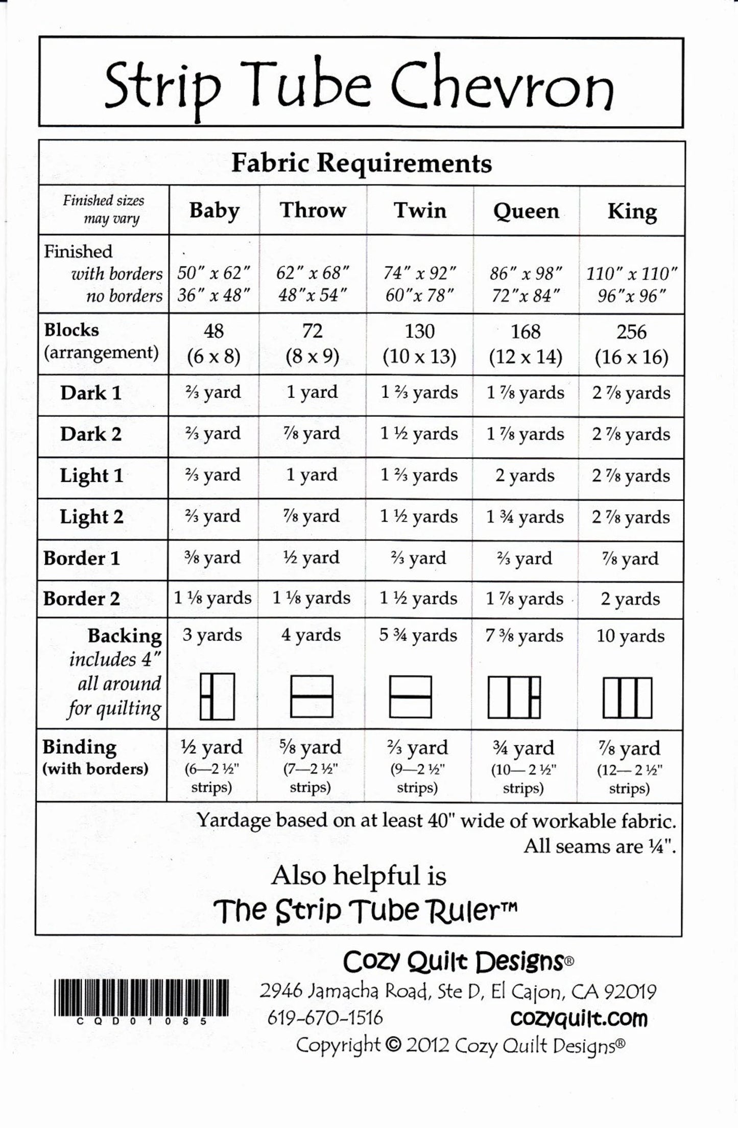 Strip Tube Chevron Pattern