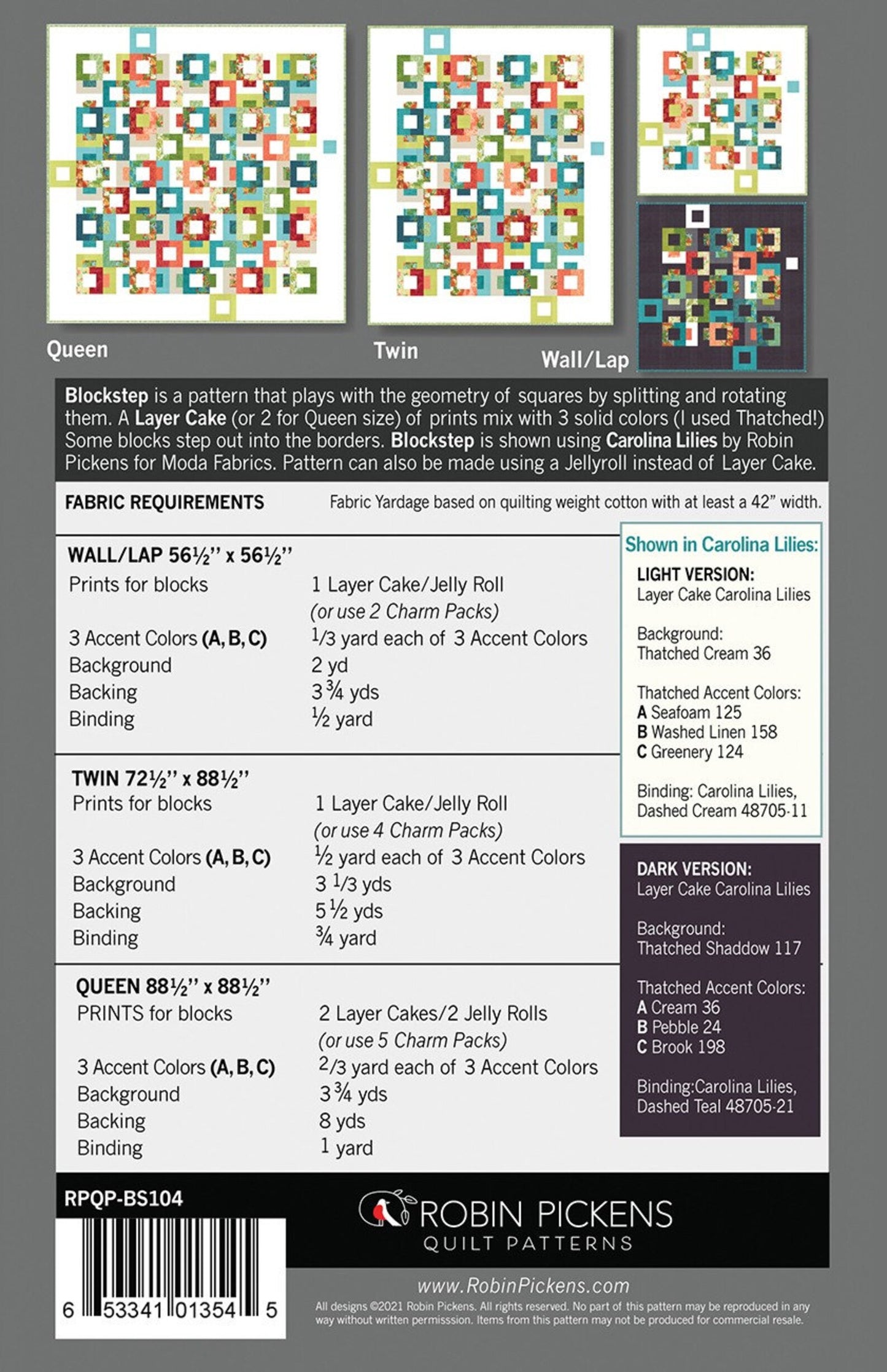 Blockstep Quilt Pattern