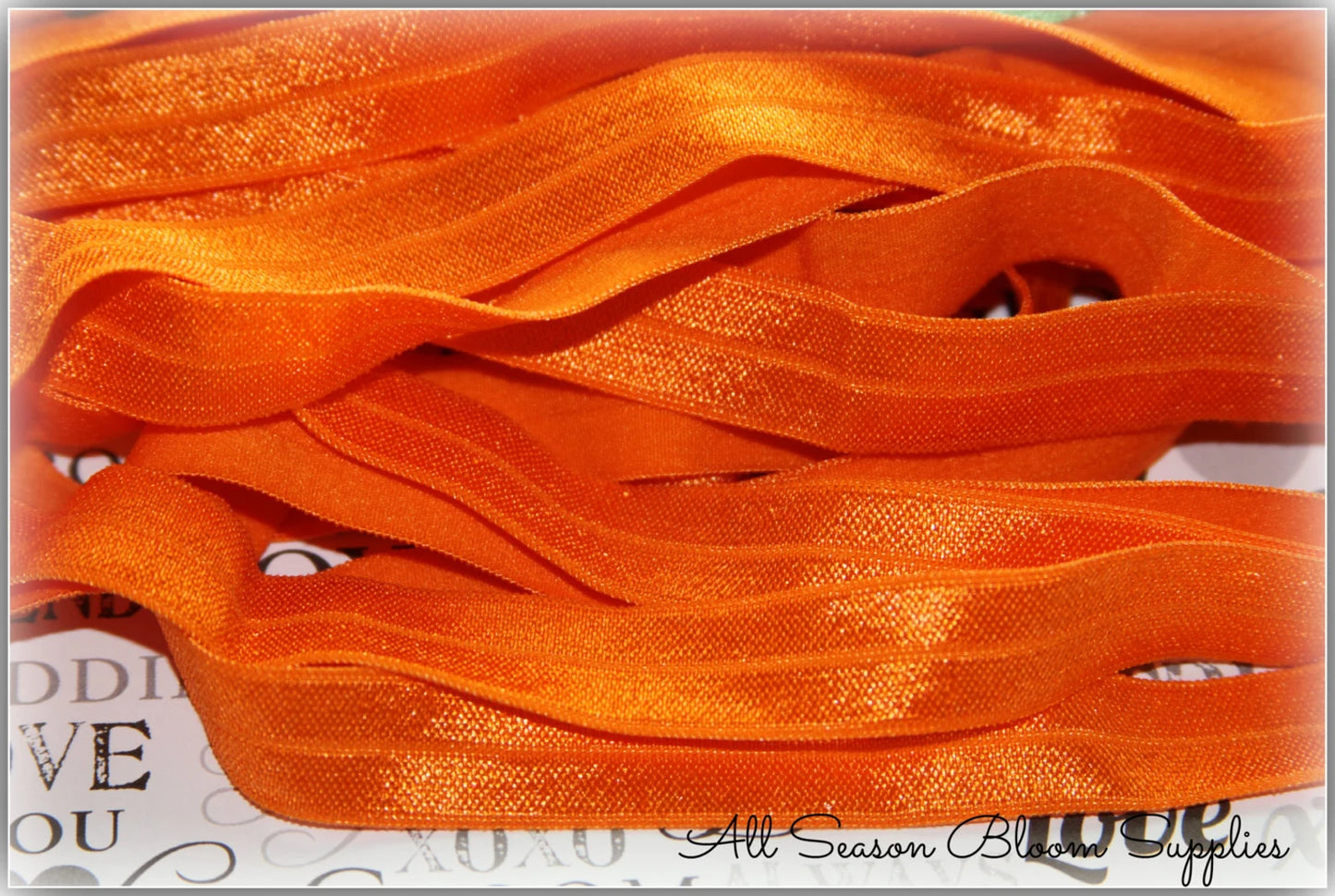 Purse Parts 5/8" Fold over Elastic Orange