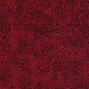 Extra WIDE Red Scrolls Flannel R19016-8