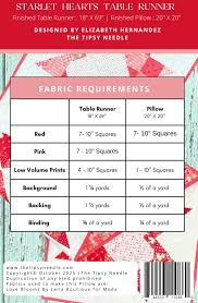 Starlet Hearts Table Runner Pattern