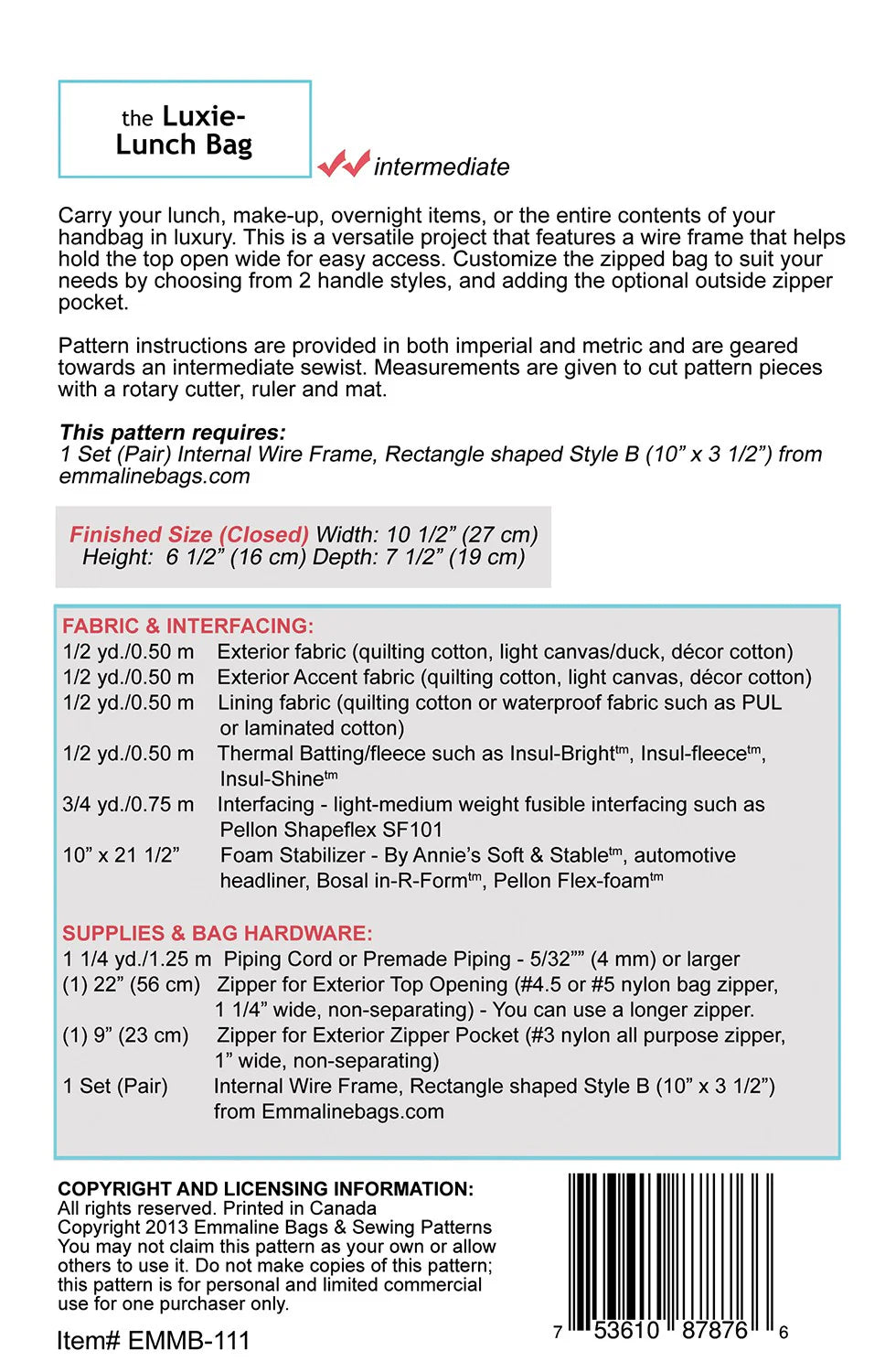 The Luxie Lunch Bag Pattern