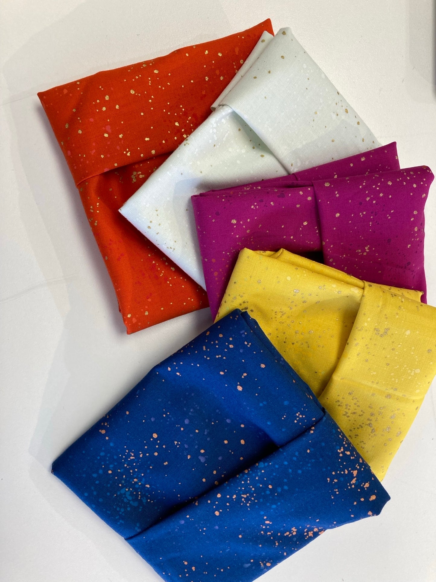 Speckled Fat Quarter Bundle Orange/Navy