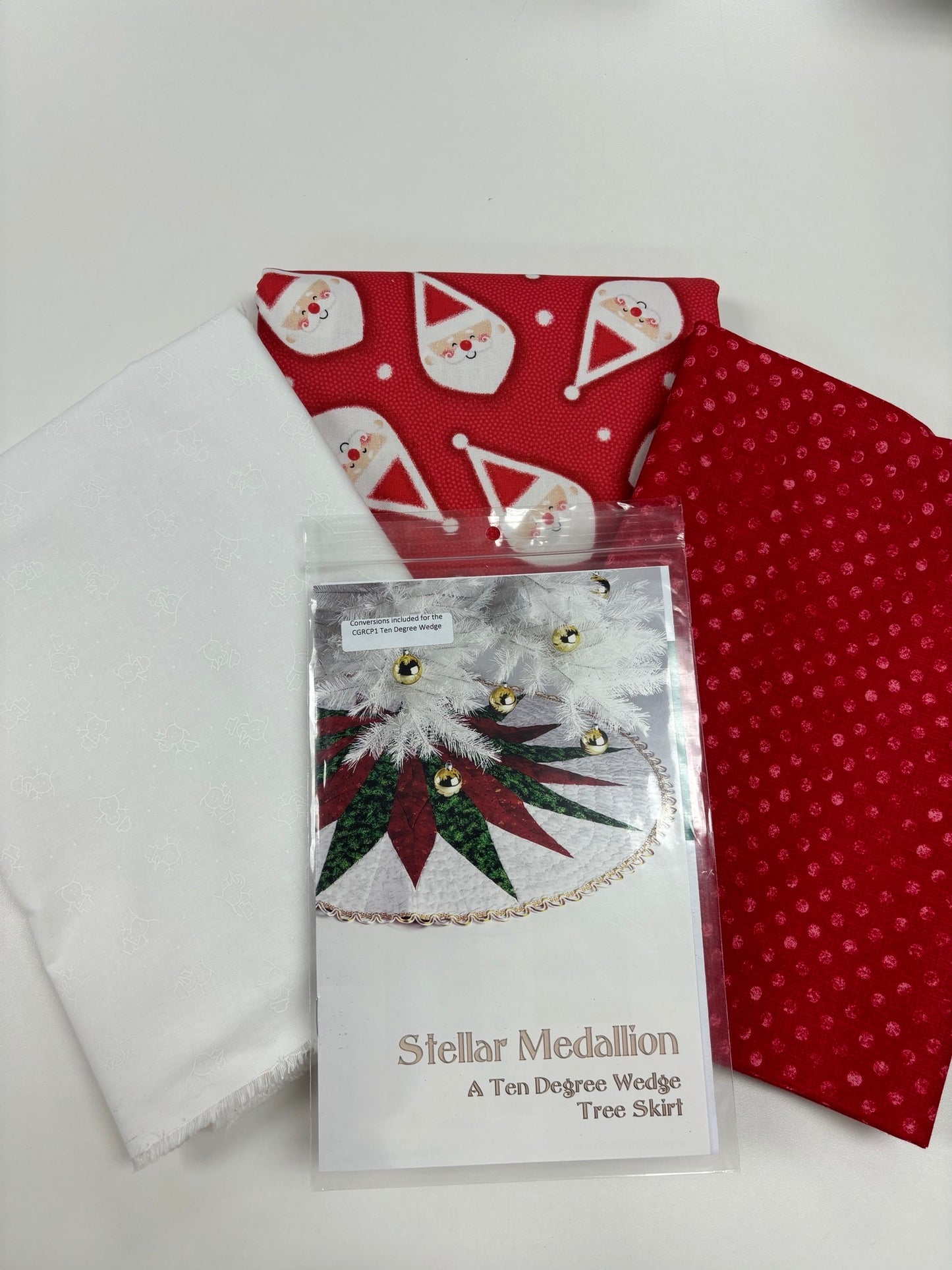 Stellar Medallion Tree Skirt Kit Holly Jolly santa