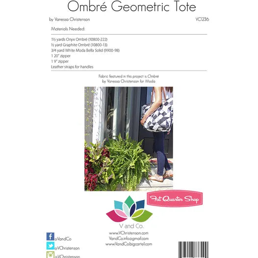 Ombre Geometric Tote Pattern