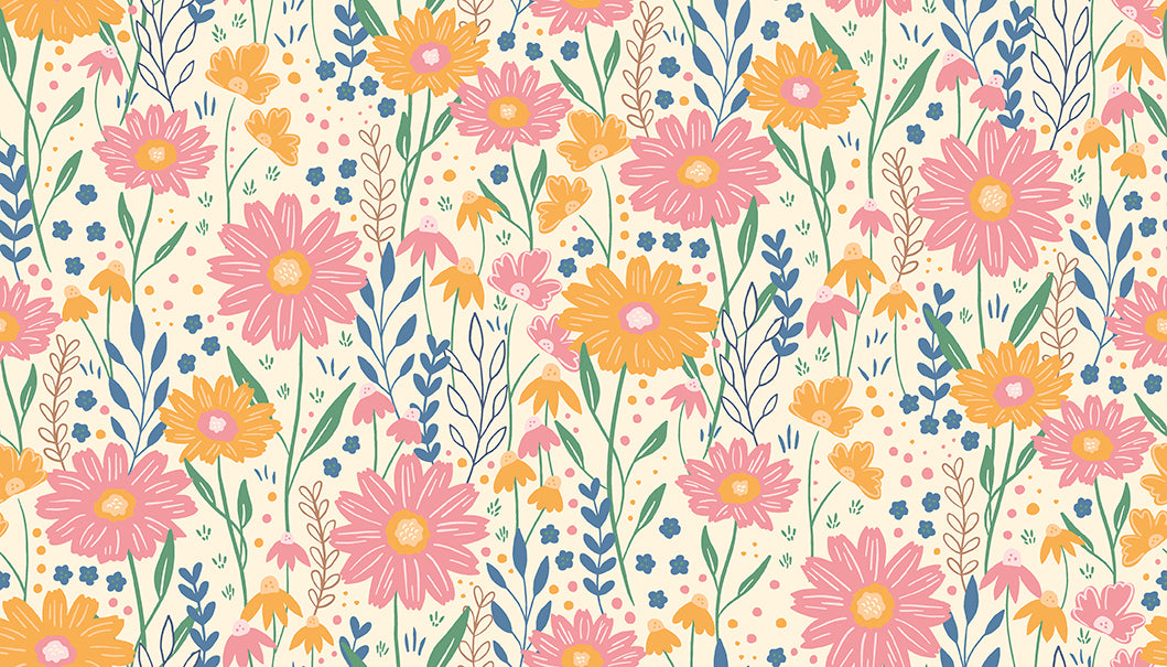 1 Meter Cut Bears in Bloom 120-3765 Prairie Floral
