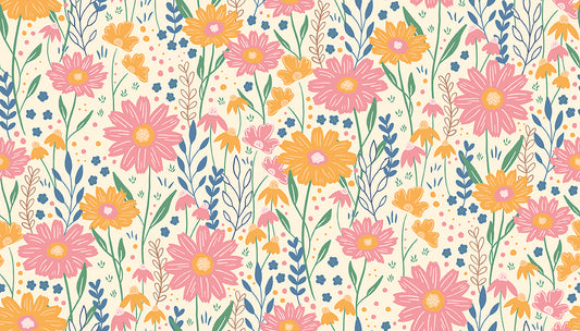 1 Meter Cut Bears in Bloom 120-3765 Prairie Floral