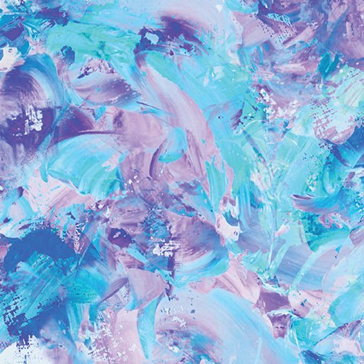 Paint Splash 108 WIDE Backing 14162W-85 Turquoise/Lilac
