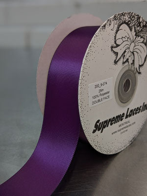 200 9-074 Eggplant 1.5" Double Face Ribbon