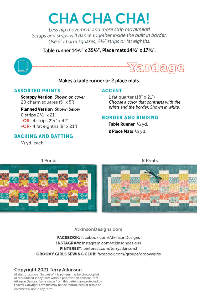 Cha Cha Cha Table Runner Pattern