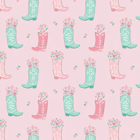 Boots in Blooms Flannel 21240302B 03 Pink