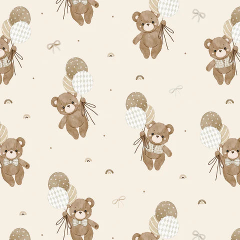 Teddy Bears Adventures Flannel 21241001B 02 Cream