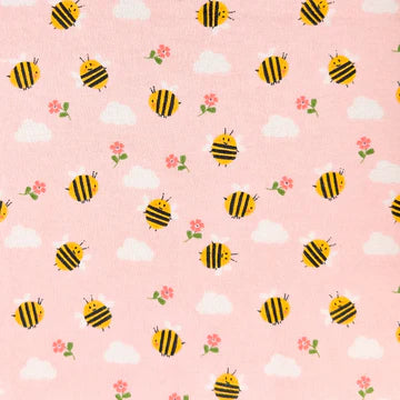 Bumble Bees Flannel 21251501B 01 Pink