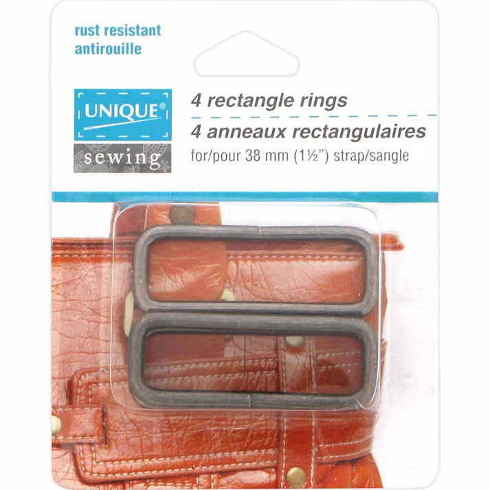 4 Rectangle Rings Gun Metal
