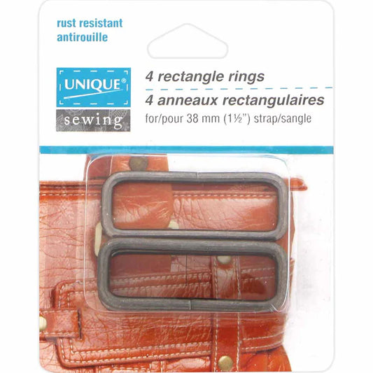 4 Rectangle Rings Gun Metal