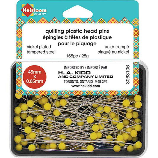 Heirloom Quilting Plastic Head Pins