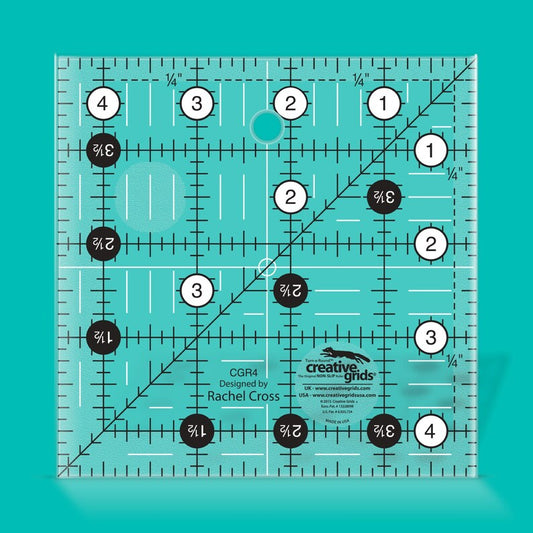 Creative Grid Non Slip Ruler 4.5" x 4.5"