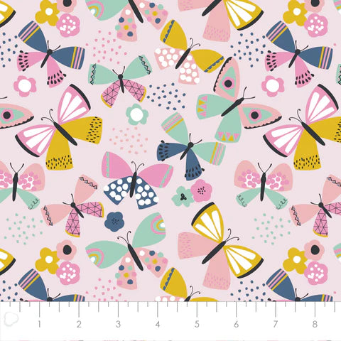 Playful Butterflies Flannel 50240105B 01 Pink