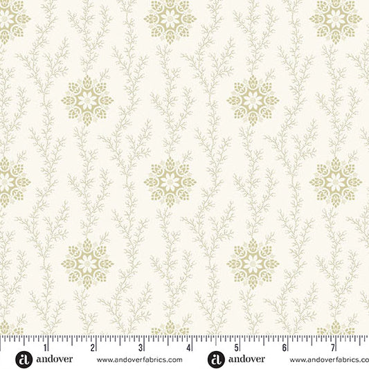 1 Meter Cut Snow Flurry A 10303 L Linen and Lace Cream