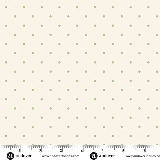 1 Meter Cut Snow Flurry A 10305 LY Dotty Sage