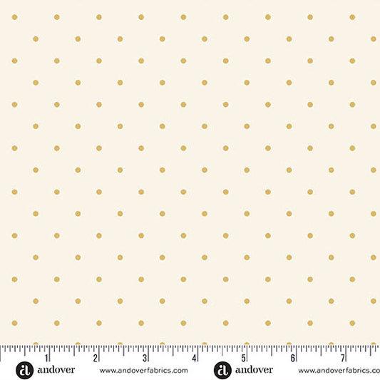 1 Meter Cut Snow Flurry A 10305 LG Dotty Gold
