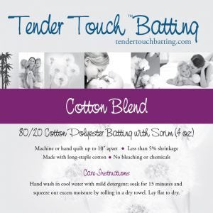 BOLT END 55" Tendertouch Cotton Blend  80/20 Batting 120" Wide
