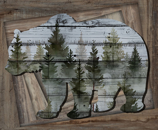 Out of the Woodwork Bear Panel 8565P 79