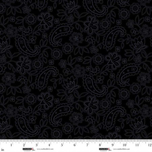 Dark Shadows 8906 99 Black Paisley Line Work