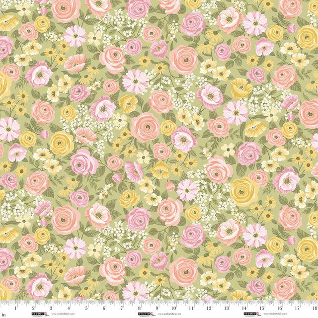 Layla 9010 66 Celadon Multi Floral