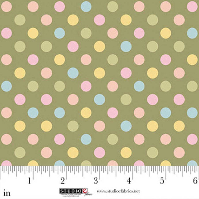 Layla 9015 63 Artichoke Polka dot