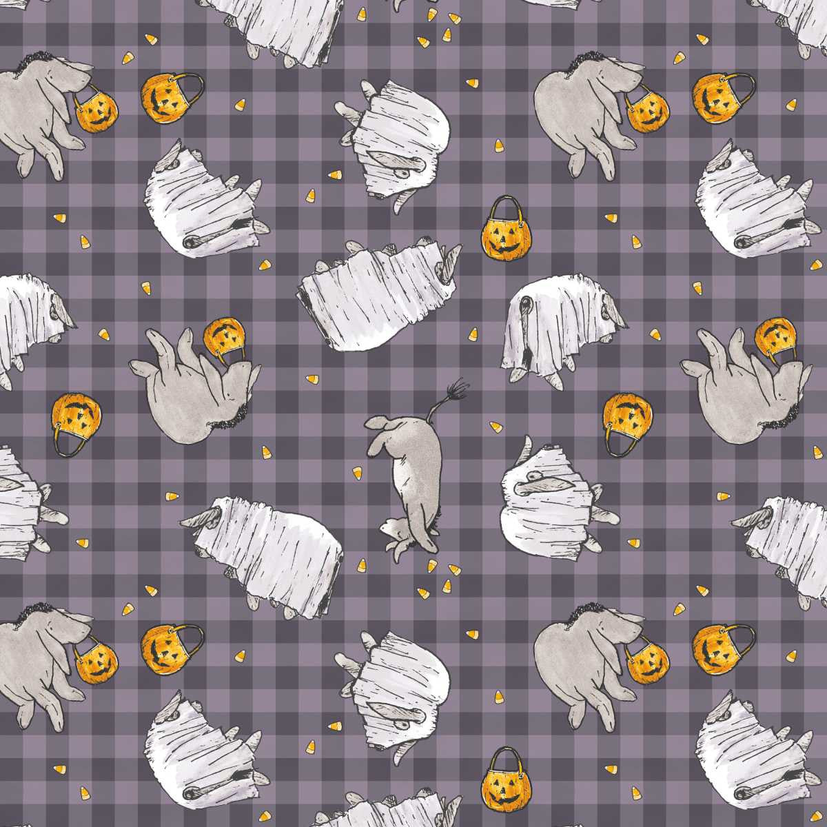 Haunted Acre Wood 9138 59 Purple Ghosts