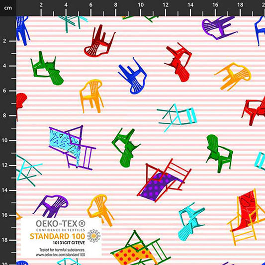 1/2 Meter Cut Happiest Little Camper Beach Chairs 4501 812