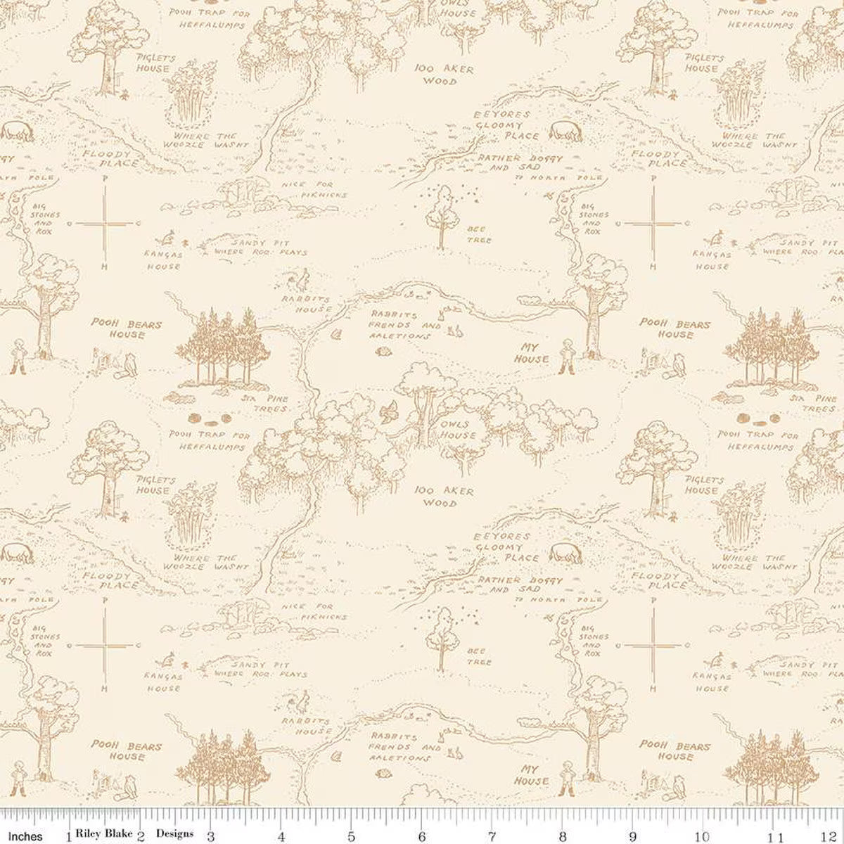 Winnie the Pooh Map C17001 Cream
