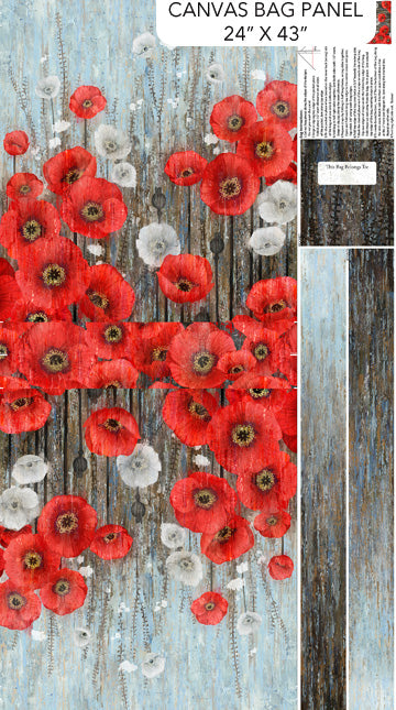 Poppy Meadow Canvas Bag Panel C29093 97