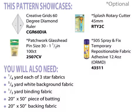 Hollow Star Table Runner Pattern