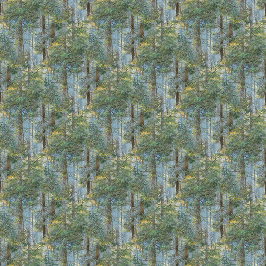 Bear's Den DP27624-42 LT Blue Trees