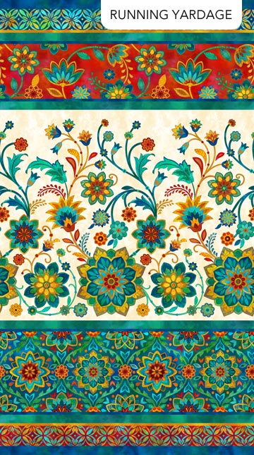 Boho Blooms DP27776-11 Cream Multi Border