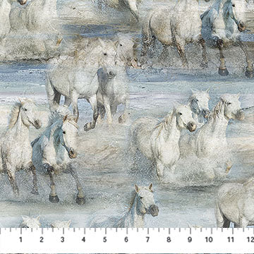 Running Free DP28589 42 Blue Multi Horses