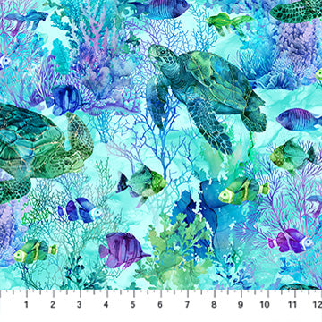 1 Meter Cut Coral Reef DP28877 66 Turq