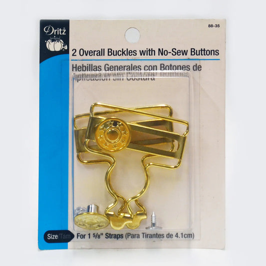 2 Overall Buckles with No Sew Buttons