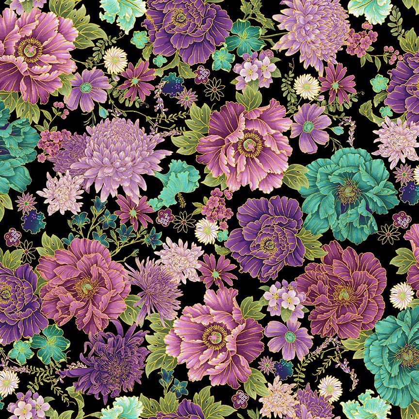 BOLT END 17" Shizuka Fleur CM3163 Black Floral
