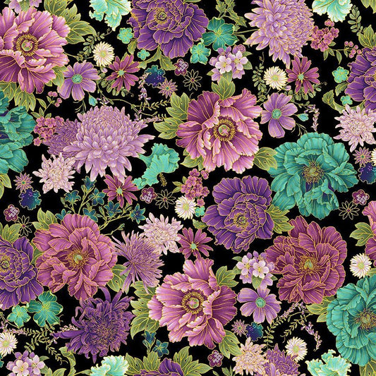 BOLT END 17" Shizuka Fleur CM3163 Black Floral