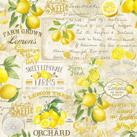 1/2 Meter Cut Lemon Bouquet 2450