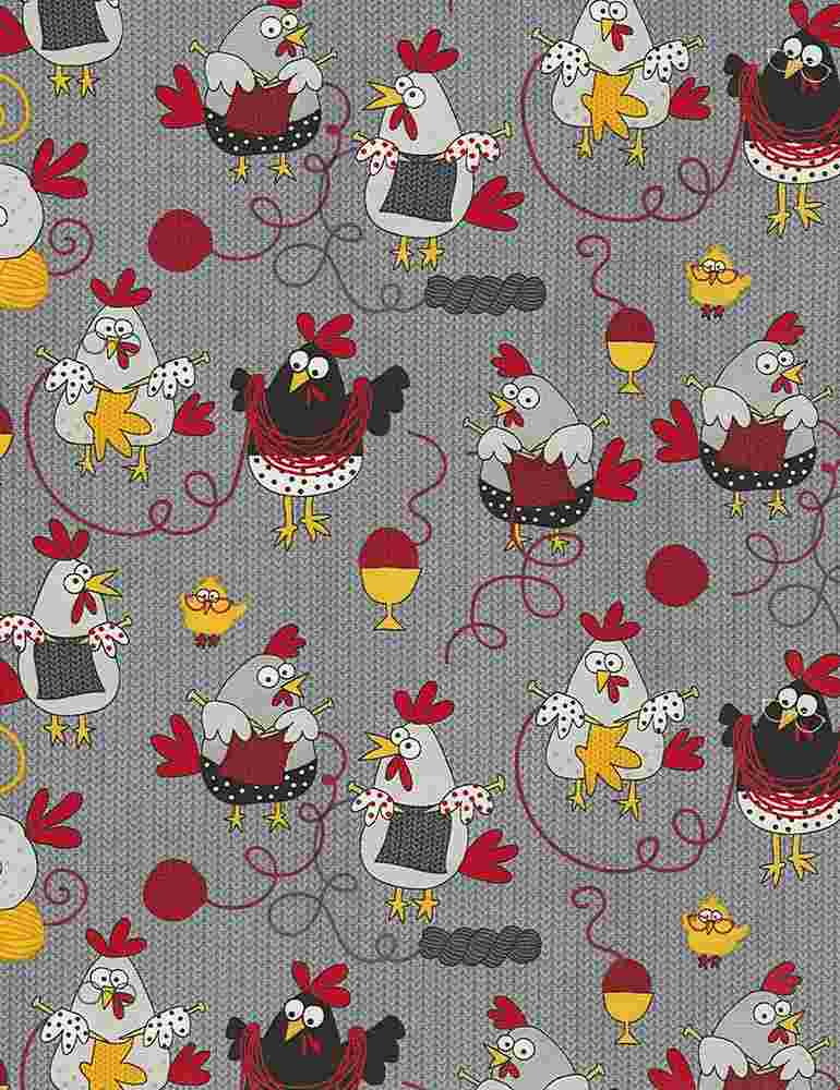 Knitting Chickens C5605 grey