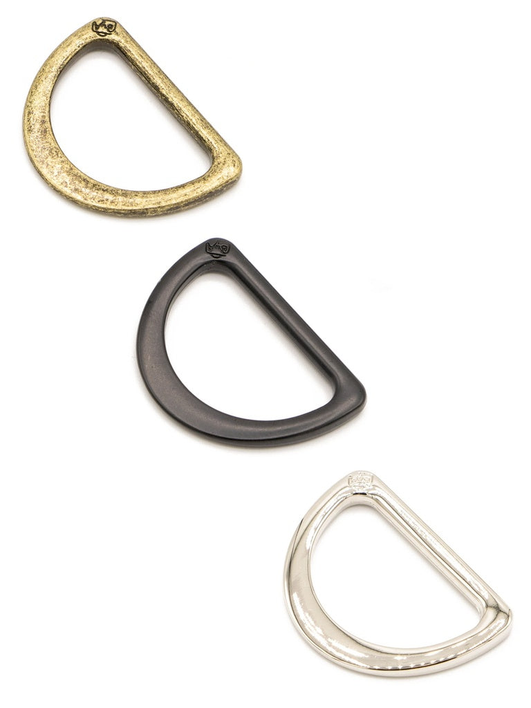 Two 1" Flat D-Ring Nickel