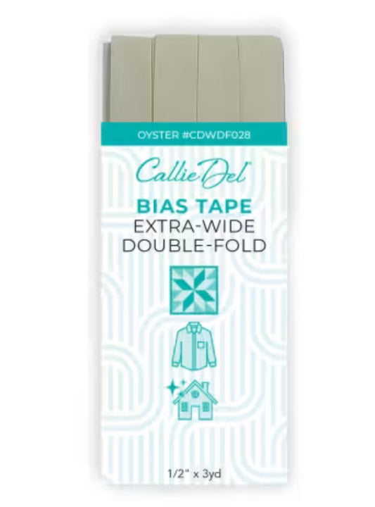Callie Del Extra Wide Double Face Bias Tape Oyster