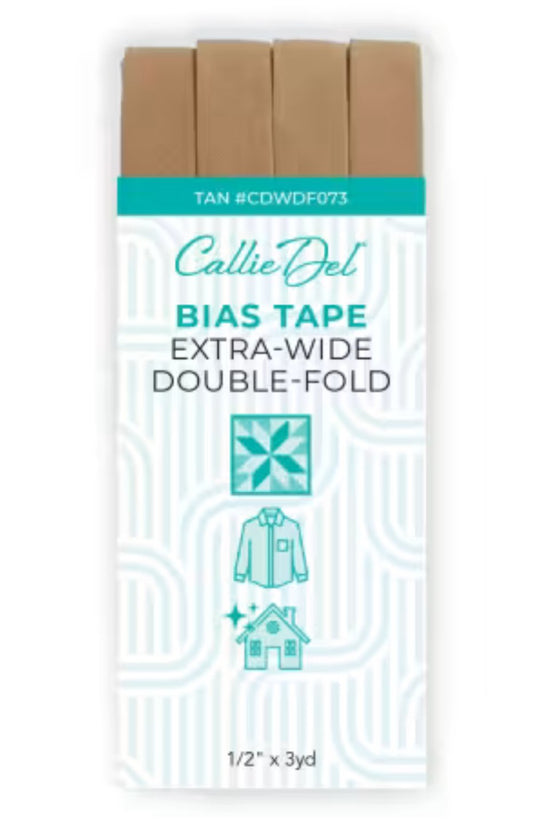 Callie Del Extra Wide Double Face Bias Tape Tan
